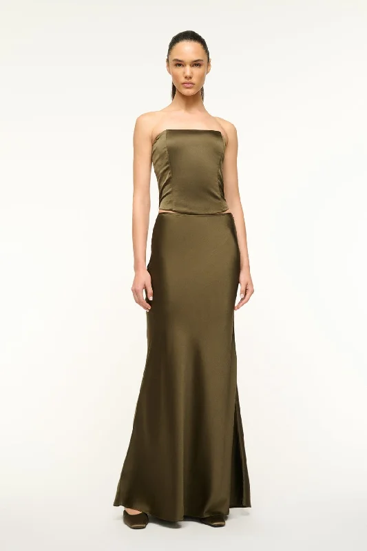Formal dresses with wrap - around styles and beaded belts for a customized fitODIN SILK SKIRT | WOODLAND