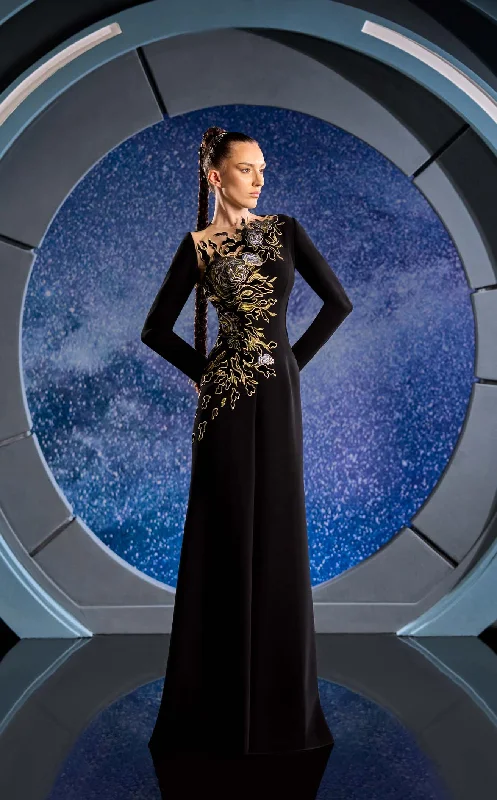 Prom dresses with side - slit pockets and solid - color fabrics for a practical and stylish formal lookReverie Couture FW24111 Dress