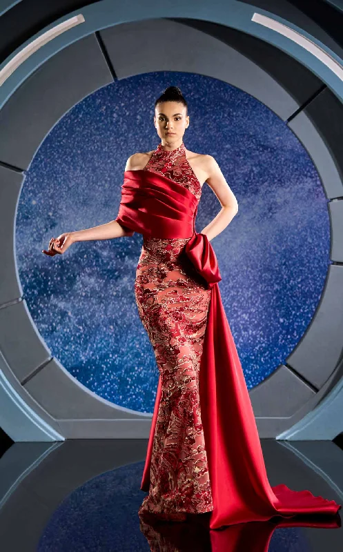 Long - sleeved formal dresses in velvet for a winter formal eventReverie Couture FW24118 Dress