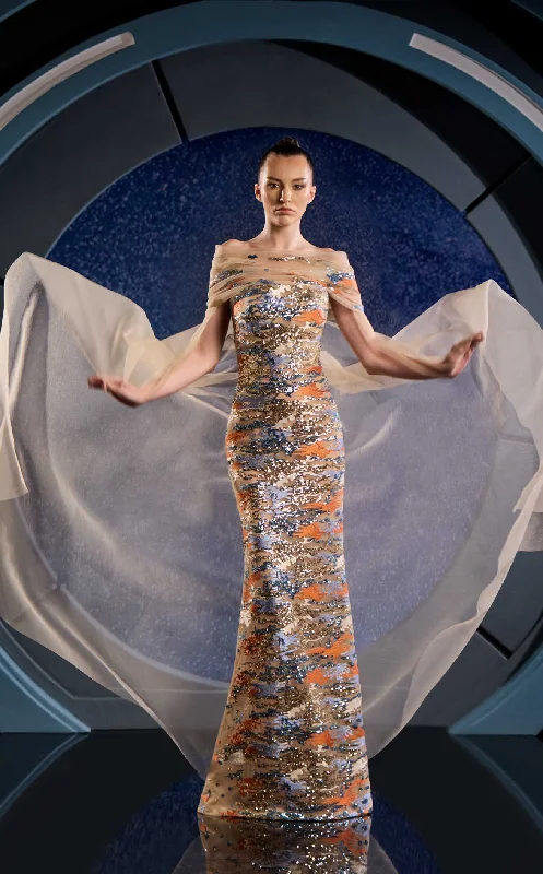 Formal dresses with high - low hems and floral embroidery for a unique prom styleReverie Couture FW24133 Dress