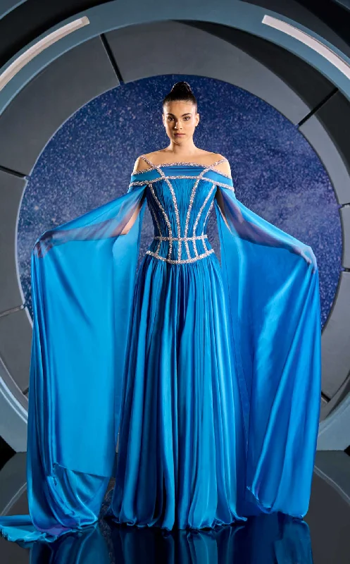 Sleeveless formal dresses with sequined straps and a - line skirts for a classic formal eventReverie Couture FW24140 Dress