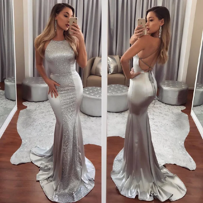 Prom dresses with lace - trimmed sleeves and empire - style waists for a flattering and vintage - inspired formal affairSilver Gray Evening Hip Dress Prom dresses with lace - trimmed sleeves and empire - style waists for a flattering and vintage - inspired formal affairSilver Gray Evening Hip Dress