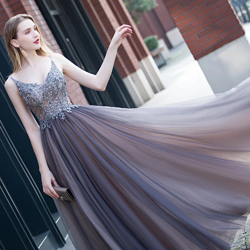 Formal dresses with fringe - trimmed sleeves and wrap - around styles for a bohemian - inspired formal eventSleeveless V Neck Sequins Evening Dresses Backless Bling Maxi Wedding Bridesmaid Party Dress drop shipping fulfill