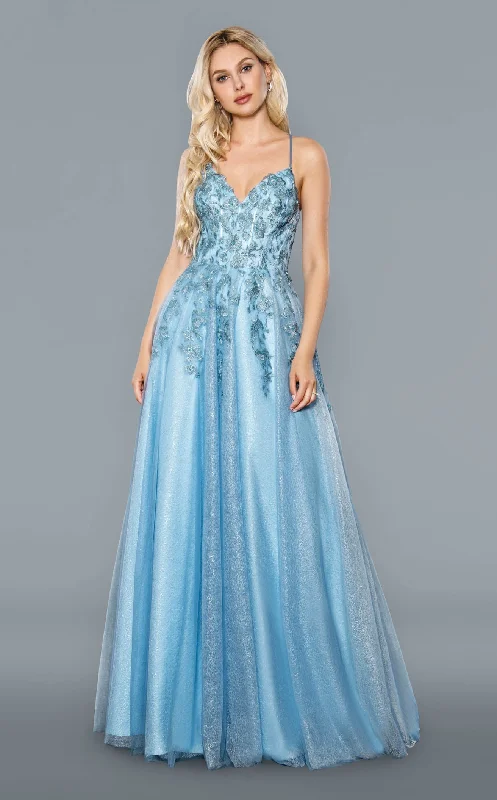 Formal dresses with cold - shoulder ruffled sleeves and floral prints for a romantic and trendy formal styleStella Couture 21036 Dress