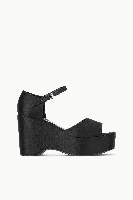 Formal dresses with gathered bodices and wide - leg skirts for a comfortable and stylish silhouetteSTELLA PLATFORM SANDAL | BLACK