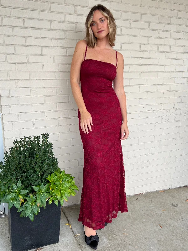 Prom dresses with illusion necklines and crystal embellishments for a formal affairVetiver Lace Slip Dress