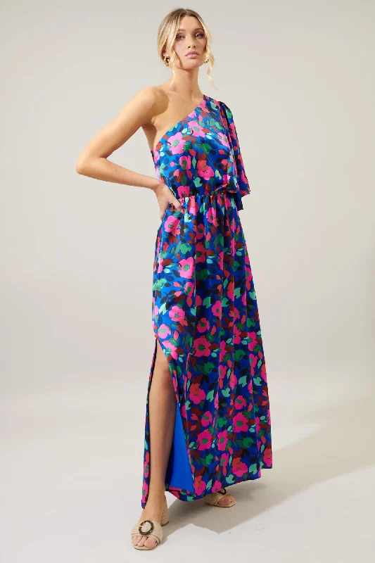 Mermaid - cut formal dresses in satin for a glamorous prom nightVivi Berry Floral Meara One Shoulder Satin Maxi Dress Mermaid - cut formal dresses in satin for a glamorous prom nightVivi Berry Floral Meara One Shoulder Satin Maxi Dress