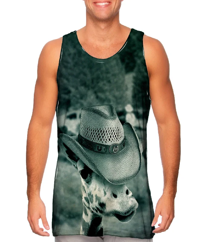 V - Neck Women's Moisture - Wicking Tank Tops for RunningCattle Cowboy Giraffe