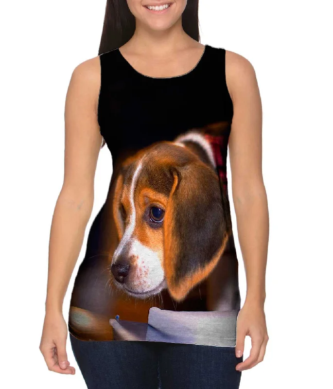 Square Neck Women's Organic Cotton Tank Tops in Earth TonesCautious Beagle