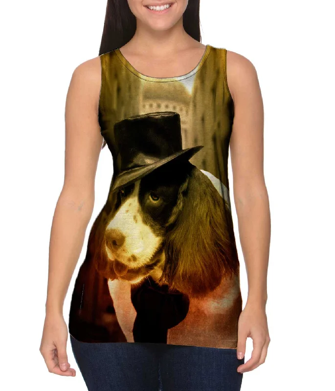 Scoop Neck Women's Linen Blend Tank Tops for SummerCavalier King Charles Spaniel London