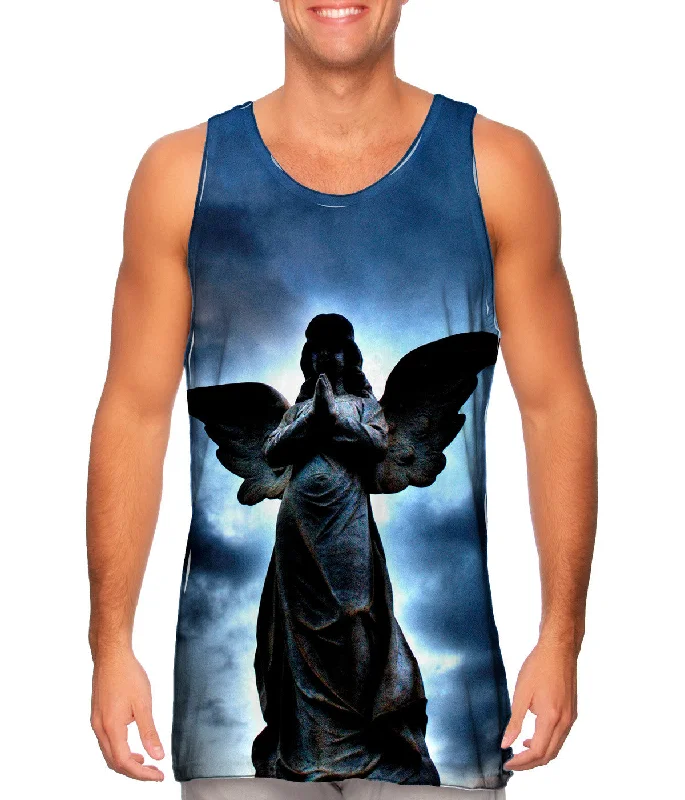 Plus Size Women's Embroidered Tank Tops in Boho StylesCemetery Angel