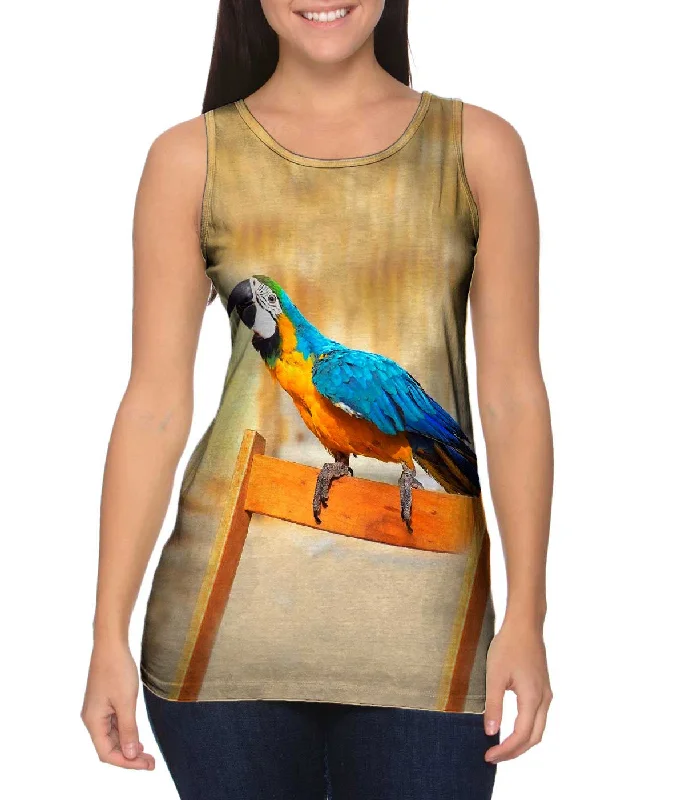 One - Shoulder Women's Rayon Blend Tank Tops for a Flowy LookChair Macaw Parrot