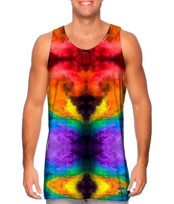 High - Neck Women's Silk Blend Tank Tops for a Luxurious FeelChalk Rainbow
