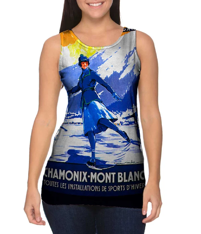 Women's Longline Tank Tops with Abstract PrintsChamonix Mont Blanck France