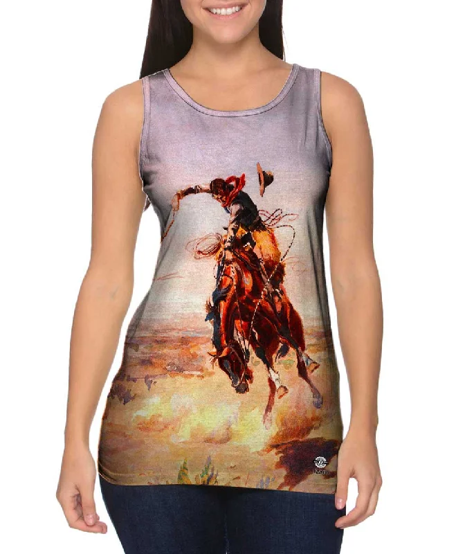 Plus Size Women's Side - Slit Tank Tops in Metallic ShadesCharles Marion Russell - "A Bad Hoss" (1904) Plus Size Women's Side - Slit Tank Tops in Metallic ShadesCharles Marion Russell - "A Bad Hoss" (1904)