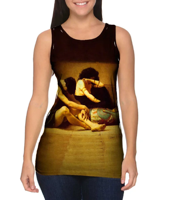 Mock Neck Women's Performance Tank Tops for CyclingCharles Sprague Pearce - "The Death of the Firstborn" (1877) Mock Neck Women's Performance Tank Tops for CyclingCharles Sprague Pearce - "The Death of the Firstborn" (1877)