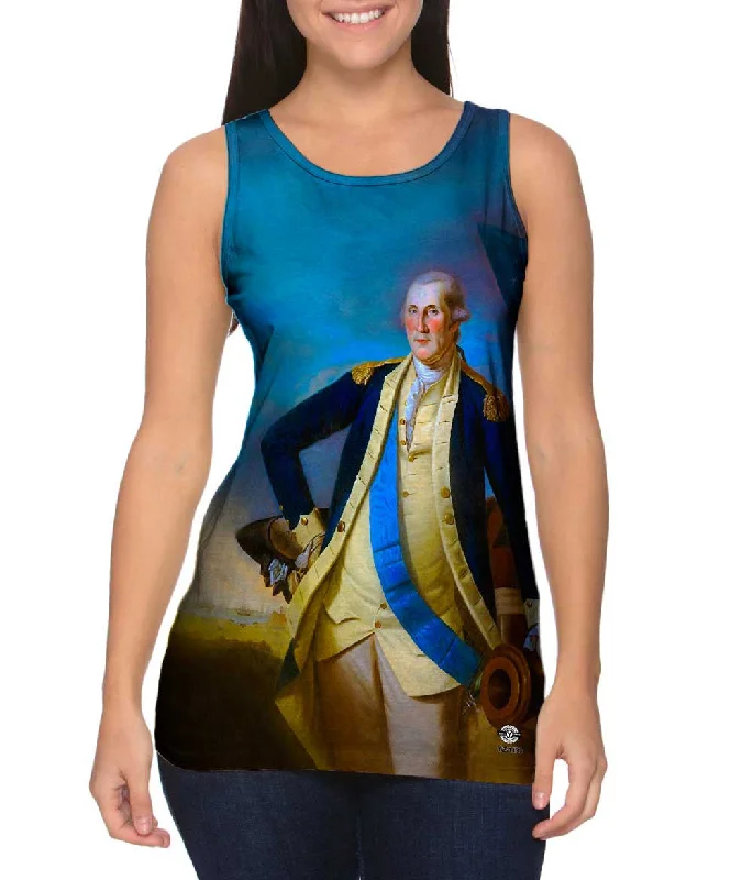 Plus Size Women's Puff - Sleeve Tank Tops in Pastel HuesCharles Willson Peale - "George Washington Portrait" (1780) Plus Size Women's Puff - Sleeve Tank Tops in Pastel HuesCharles Willson Peale - "George Washington Portrait" (1780)