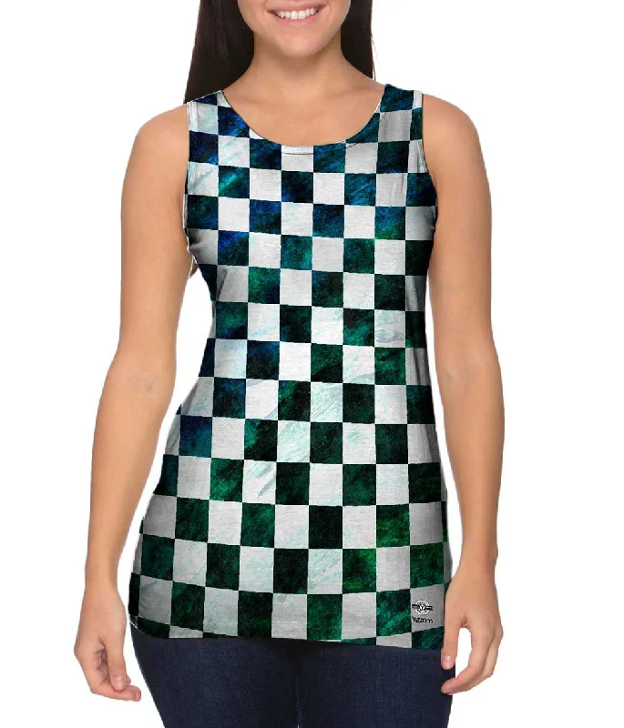 Women's Spaghetti Strap Tank Tops with Geometric PatternsCheckered Dreams Checkered Past Women's Spaghetti Strap Tank Tops with Geometric PatternsCheckered Dreams Checkered Past