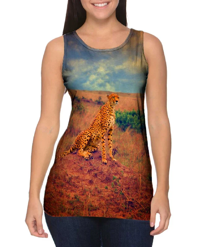 Women's Cropped Tank Tops with Vintage Band LogosCheetah Princess