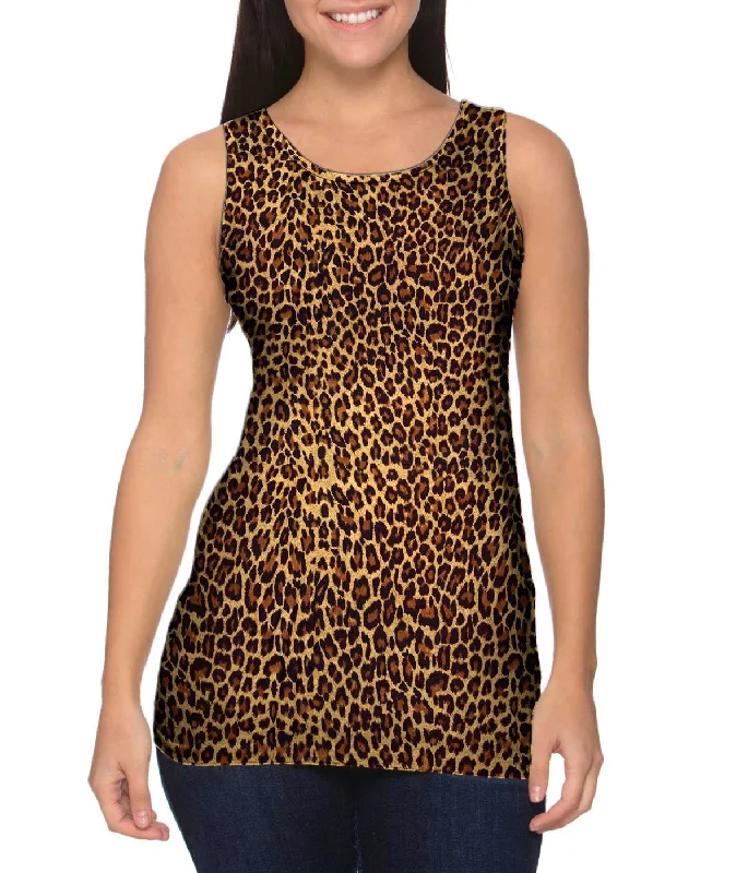 Plus Size Women's Embroidered Tank Tops in Boho StylesCheetah Skin