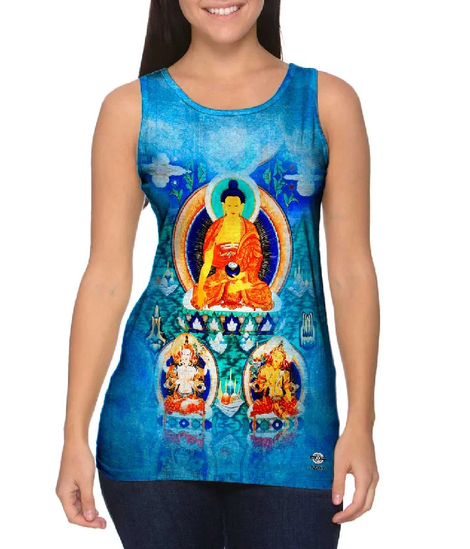 One - Shoulder Women's Rayon Blend Tank Tops for a Flowy LookChenrezig and Manjushri - "Shakyamuni" One - Shoulder Women's Rayon Blend Tank Tops for a Flowy LookChenrezig and Manjushri - "Shakyamuni"