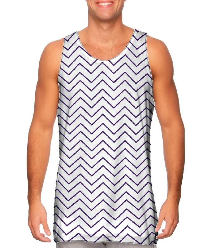 Plunge Neck Women's Seamless Tank Tops for a Smooth FitChevron Purple Thin