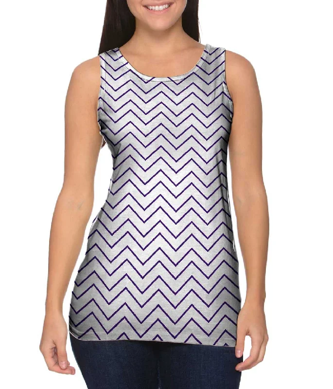 Women's Cropped Tank Tops with Vintage Band LogosChevron Purple Thin