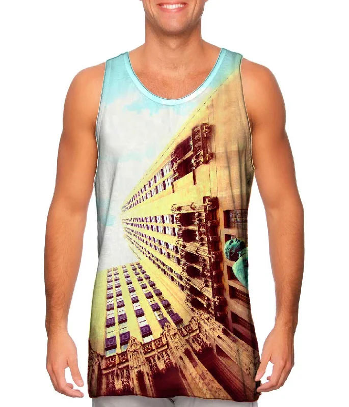 Plus Size Women's Side - Slit Tank Tops in Metallic ShadesChicago Tribune Building Statue Plus Size Women's Side - Slit Tank Tops in Metallic ShadesChicago Tribune Building Statue
