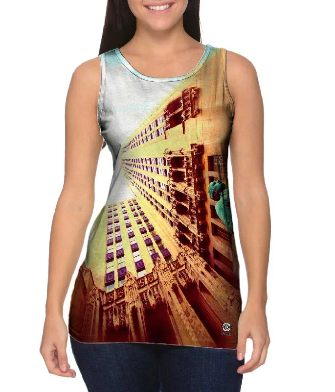 Crew Neck Women's Sustainable Tank Tops Made from Recycled MaterialsChicago Tribune Building Statue Crew Neck Women's Sustainable Tank Tops Made from Recycled MaterialsChicago Tribune Building Statue