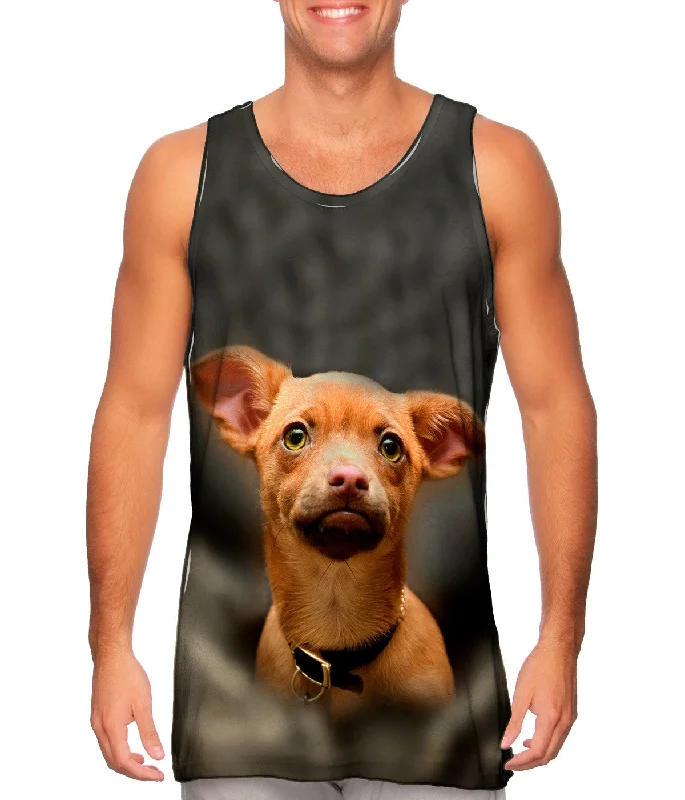 Plus Size Women's Glitter - Trimmed Tank Tops for Party NightsChihuahua Smoke Puppy