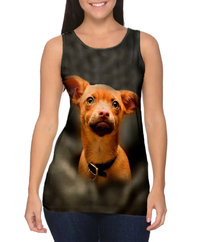 Women's Longline Tank Tops with Abstract PrintsChihuahua Smoke Puppy