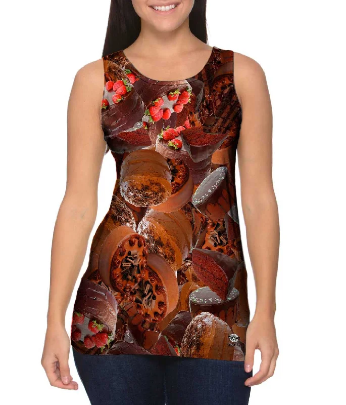 Women's Longline Tank Tops with Abstract PrintsChocolate Cake Jumbo