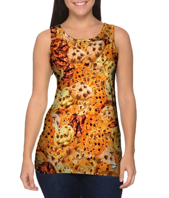 Plus Size Women's Criss - Cross Back Tank Tops in Neon ColorsChocolate Chip Cookie Jumbo Plus Size Women's Criss - Cross Back Tank Tops in Neon ColorsChocolate Chip Cookie Jumbo