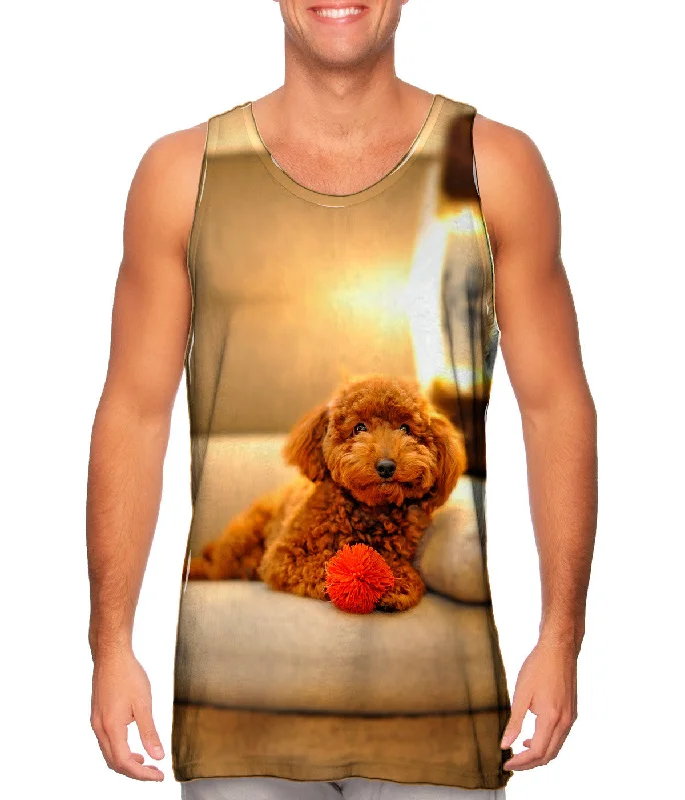 V - Neck Women's Moisture - Wicking Tank Tops for RunningChocolate Couch Poodle