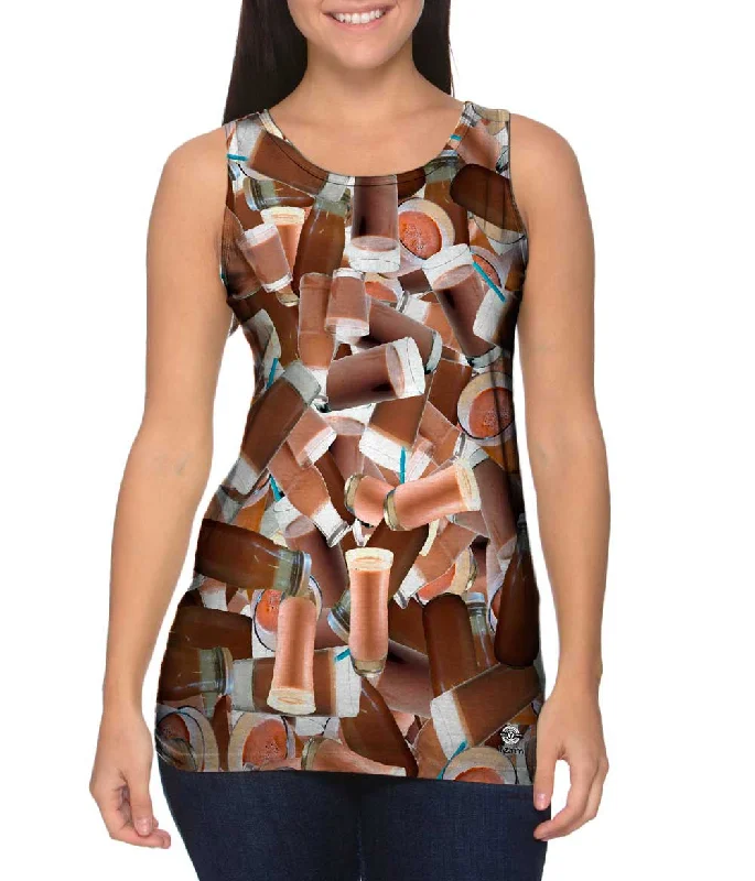 Plus Size Women's Embroidered Tank Tops in Boho StylesChocolate Milk Jumbo