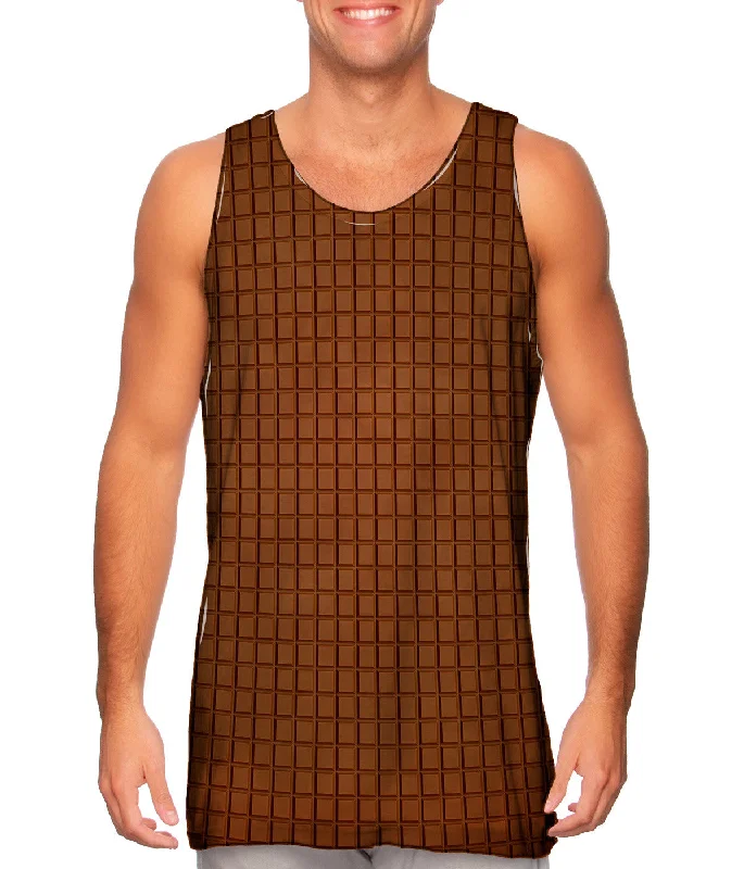 Women's Button - Down Tank Tops in Striped PatternsChocolate Squares