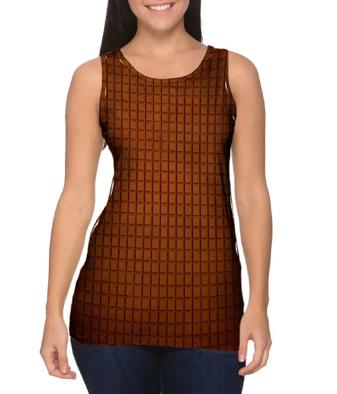 Mock Neck Women's Performance Tank Tops for CyclingChocolate Squares