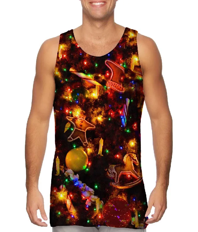 High - Neck Women's Silk Blend Tank Tops for a Luxurious FeelChristmas Lights In The Dark High - Neck Women's Silk Blend Tank Tops for a Luxurious FeelChristmas Lights In The Dark