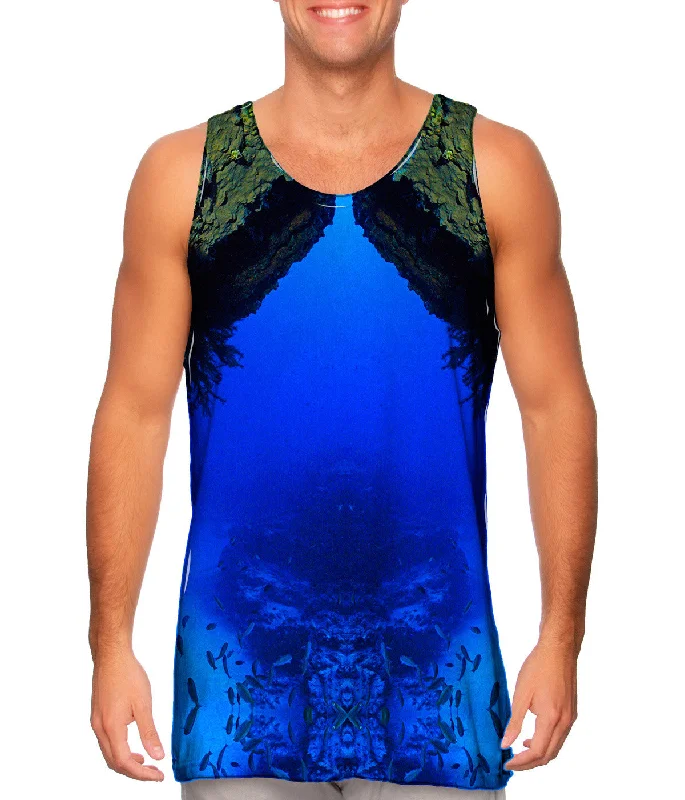 Plus Size Women's Ruffled Hem Tank Tops with Floral PrintsChrysanthemum Underwater