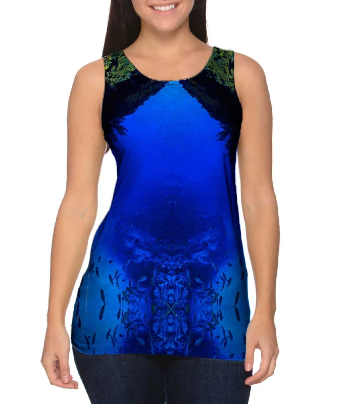 Square Neck Women's Organic Cotton Tank Tops in Earth TonesChrysanthemum Underwater