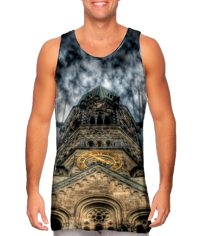 Plus Size Women's Side - Slit Tank Tops in Metallic ShadesChurch Clock