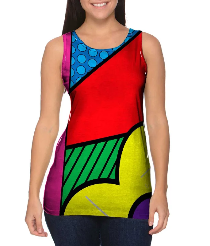 One - Shoulder Women's Rayon Blend Tank Tops for a Flowy LookCircles on Blue and Red One - Shoulder Women's Rayon Blend Tank Tops for a Flowy LookCircles on Blue and Red