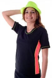 Women's Long - Sleeve Rash Guard Swim Tops in Black for Sun Protection and SurfingAdventure Chic V Neck Short Sleeve Swim Shirt - Chlorine Proof