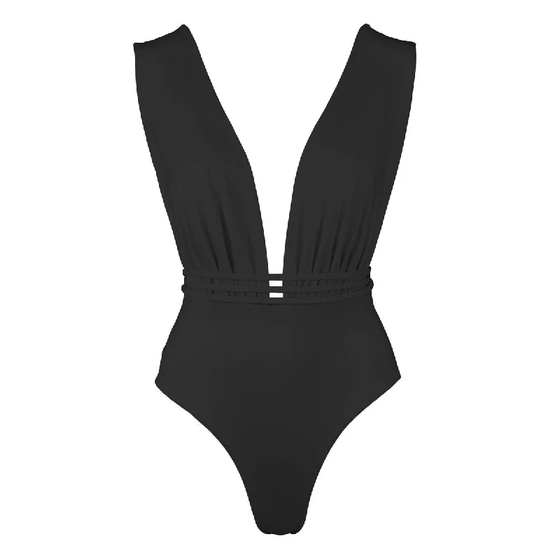 Women's Lace - Embellished One - Pieces in Cream for a Romantic and Vintage - Inspired LookARIDÈE Swimsuit - BLACK