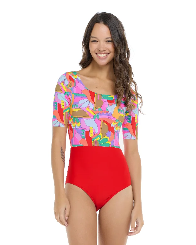 Women's Sheer Paneled One - Pieces in White for a Delicate and Elegant Evening AppearanceArtistry Kat One-Piece Swimsuit - Artistry / Multi