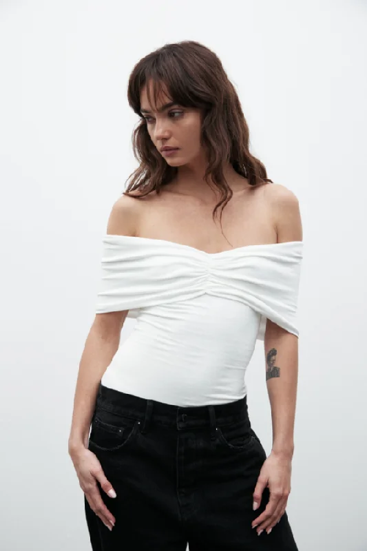 Long - Sleeve Bodysuits for Cold Weather LayeringEisley Sleeveless Bodysuit White