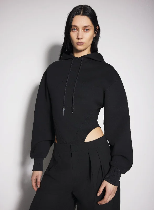 Compression Bodysuits for Post - Workout Recoveryblack fleece hoodie bodysuit