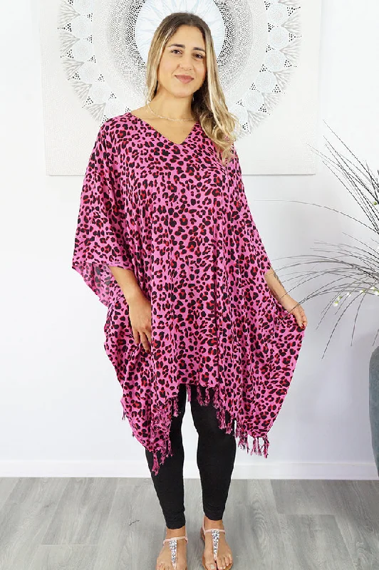 Elastic - cuffed cover ups for a snug and comfortable fitBright Safari Cover Up