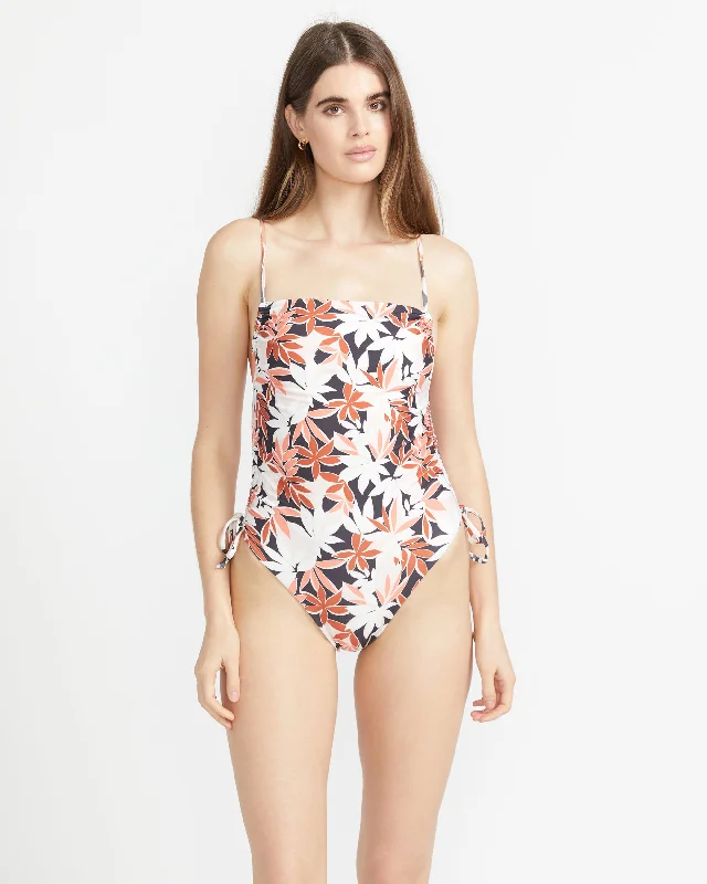 Women's Lace - Embellished One - Pieces in Cream for a Romantic and Vintage - Inspired LookReversible Check Mate One Piece Swimsuit - Electric Coral Women's Lace - Embellished One - Pieces in Cream for a Romantic and Vintage - Inspired LookReversible Check Mate One Piece Swimsuit - Electric Coral