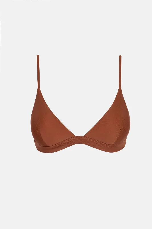 Plus Size Women's Adjustable - Strap Swim Tops in Burgundy for a Custom FitClassic Bralette Top Rust Plus Size Women's Adjustable - Strap Swim Tops in Burgundy for a Custom FitClassic Bralette Top Rust